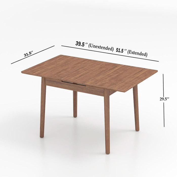 40"-52" Solid Wood Extendable Dining Tables for 2-6 Walnut