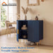 Blue Fluted 2-Door Buffet Cabinet, Modern Coffee Bar & Sideboard
