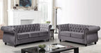 Modern Pink Velvet Chesterfield Loveseat