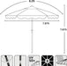 8.2FT Vintage Wood Outdoor Patio Umbrella with a Handy Pulley System