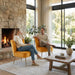 Yellow Wingback Slipper Armchair UltraLux Deluxe Two