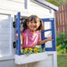 Wooden Playhouse Wendy House with Rainbow Shade, Interactive Kitchen, Working Doorbell, Mailbox & Outdoor Bench, White