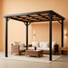 10x12 Lean-To Gazebo Wall-Mounted Polycarbonate Hardtop