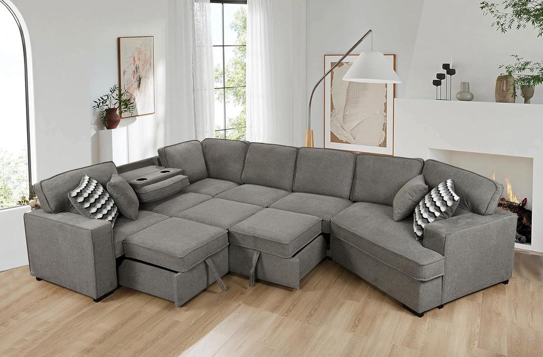 Oversized Sectional Sleeper Sofa with Chaise