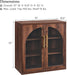Glass Arched Door Sideboard Buffet Cabinet Set of 2, Brown | Modular, Multi-Compartment Storage, Adjustable Shelf, Soft Close Hinges, Freestanding, for Dining Room, Living Room