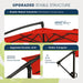 10Ft Patio Umbrella with Base Included, Outdoor Offset Cantilever Umbrella, Infinite Tilt, Crank and Cross Base, Orange Red