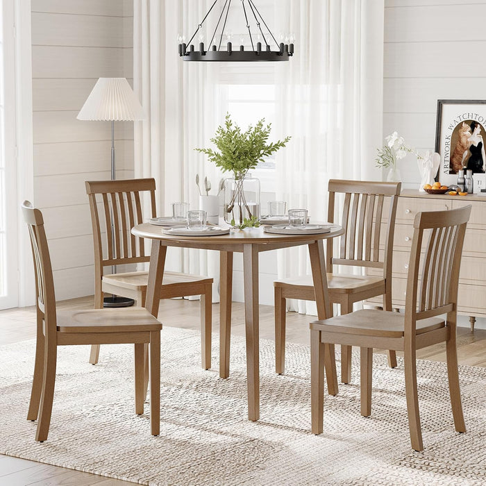 Wooden Dining Room Chairs Set of 6, Spindle High Back Windsor Kitchen Side Chair, Farmhouse Dining Chairs for Kitchen, Dining Room, Light Brown