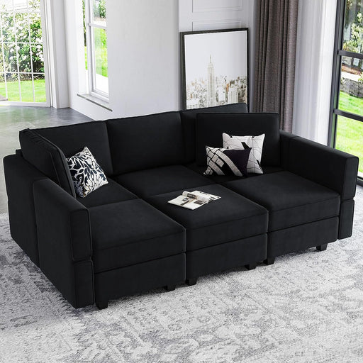 Modular Sectional Sofa Velvet Couch with Chaise