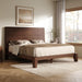 Solid Wood Full Bed Frame with Headboard, Japanese Joinery, Walnut