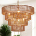 Gold Rattan Chandelier NineteenPointSeven Inch BohoChic