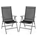 Set of 2 Adjustable Portable Patio Folding Dining Chair Recliners