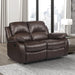 Manual Recliner Loveseat - Black Faux Leather