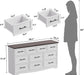 10 Drawer Dresser for Bedroom, 59" Wide Farmhouse Chest of Drawers with Brushed Metal Handle, Wood Dresser TV Stand, Closet Organizers and Storage Cabinet for Bedroom, Living Room, White