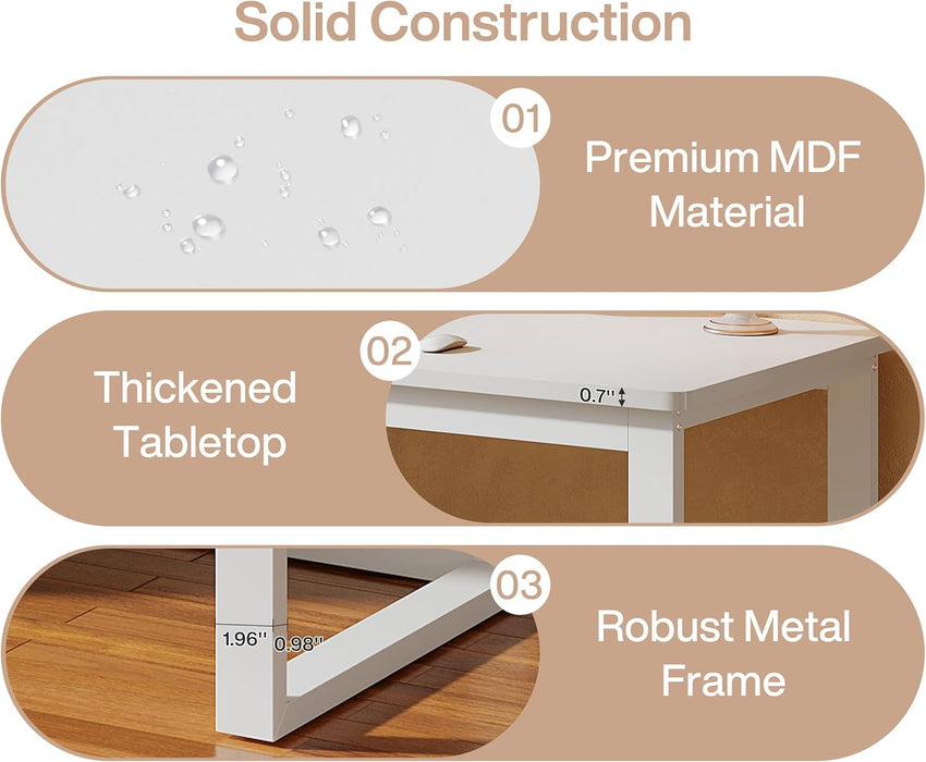 78.7'' 2 Person Computer Desk with 3 Drawers, Extra Long Double Office Desk with Storage, Modern Dual Study Writing Table Workstation for Home Office, White