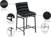 857Black-C Burke Collection Modern | Contemporary Vegan Leather Upholstered Counter Stool, Black, 18" W X 24" D X 37.5" H