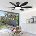Ceiling Fans with Lights, 51 Inch Modern Black Low Profile Ceiling Fan with Light and Remote App Control, Flush Mount, Quiet DC Reversible, Dim Led Ceiling Fan 6 Blade Softer Wind Indoor/Outdoor Patio