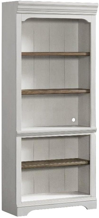 Set of 3 Wooden Bookcases in White and Oak Finish