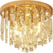 Compact Crystal Chandelier French Gold Ceiling Fixture