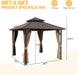 10x10 Ft Aluminum Hardtop Gazebo Weatherproof Netting