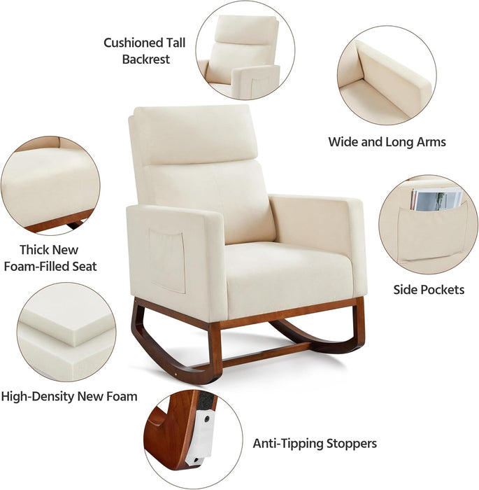 Rocking Recliner Chair with Side Pocket