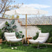 8.2FT Vintage Wood Outdoor Patio Umbrella with a Handy Pulley System