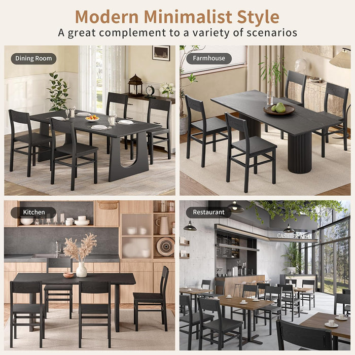 Black Dining Chairs Set of 4, Upgrade Farmhouse Kitchen Room Chair