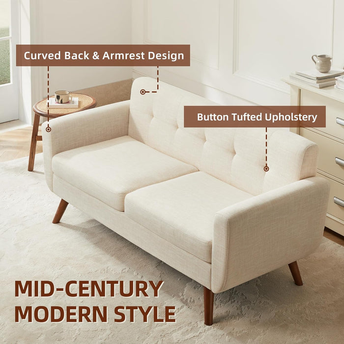 Modern Beige Loveseat for Small Spaces