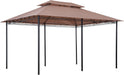 10' X 13' Patio Gazebo, Outdoor Gazebo Canopy Shelter with Curtains, Vented Roof, Steel Frame for Garden, Lawn, Backyard and Deck, Khaki
