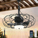 20" Black Outdoor Ceiling Fan with Light and Remote/App,3Cct 6 Speed Gazebo Fan Outdoor Hanging Hook,Ip65 Waterproof Plug in Ceiling Fan for Patios, Garage, Porch, Pergola,Canopy