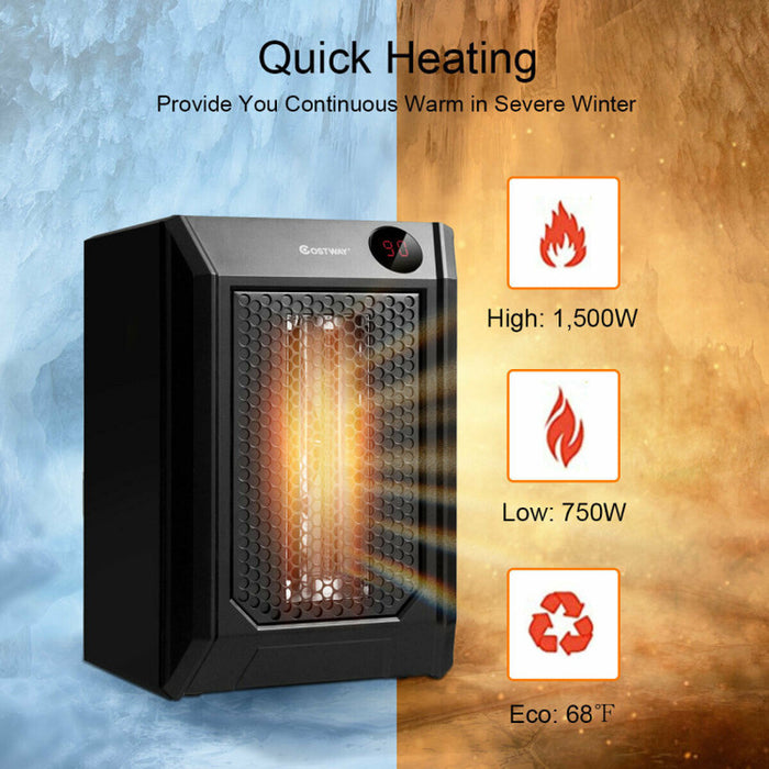 1500 W Remote Control Portable Electric Digital Quartz Space Heater