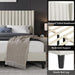 Queen Bed Frame Upholstered Platform Bed with Fabric Headboard, Wing Edge Design/Non-Slip and Noise-Free/Wooden Slats Support/No Box Spring Needed/Easy Assembly, Beige Queen Bed