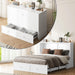 White Queen Murphy Bed With SpaceSaving USBChargingPorts