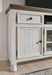 Havalance Farmhouse TV Stand Fits Tvs up to 72", 4 Cabinets and Shelves for Storage, Vintage White & Weathered Gray