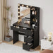 Vanity Desk with Mirror and Lights - Makeup Vanity Desk with 4 Drawers, Built-In Power Outlet & USB, Adjustable LED Lighting, Makeup Table for Bedroom