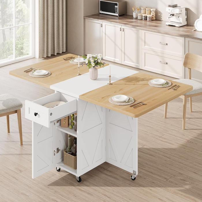 Natural Foldable Dining Table For 2to4 Compartments