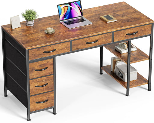 Rustic Brown 47 Inches Corner Desk StorageSolutions