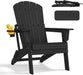 Adirondack Chair, HDPE Folding Outdoor Chair, Black