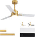 42'' Ceiling Fan with Lights and Remote, Low Profile Modern Ceiling Fan Gold, 6 Speed, Reversible, 3000K-6000K LED, Quiet DC Motor for Indoor Outdoor Bedroom Living Room