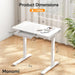 35" Glass Standing Desk with Drawer and USB Ports, Electric Height Adjustable Desk for Home Office, White Sit Stand Table with Storage, Easy Assembly Computer Desk for Small Spaces
