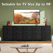 92 Inch Dresser TV Stand for 98 Inch TV, 15 Drawer Dresser, Black