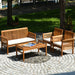 4 Pieces Outdoor Acacia Wood Sofa Furniture Set