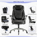 Executive Office Chair-Ergonomic Computer Desk Chair, High Back Leather Chair with Padded Flip-Up Arms, Swivel Home Office Chair Upgraded Caster-Black