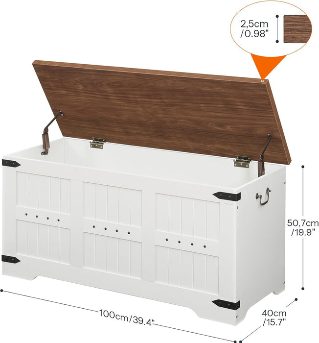 Antique Farmhouse Charred Walnut Toy Chest Storage