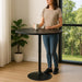 31" round Bar Table Height Adjustable 26"-35" Pub Table with Enlarged Base for Living Room Patio Bistro Café, Black