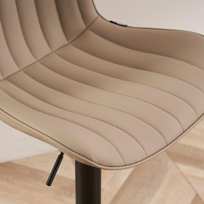 Counter Height Bar Stools Kitchen Island Barstools Set of 2 Adjustable Swivel Counter Stool Bar Height Island Chairs with Back, Khaki