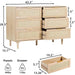 Natural Rattan 6-Drawer Dresser