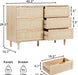 Natural Rattan Dresser with 6 Drawers