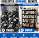 Metal Bookshelf, 5-Tier Adjustable Industrial Bookcase with Anti-Tip Kit | 2500LBS Boltless Steel Storage Shelves for Living Room, Bedroom & Home Office, 36"W X 16"D X 72"H