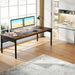 70.8-Inch Executive Desk, Large Office Computer Desk Workstation, Modern Simple Style Laptop Desk Study Writing Table Business Furniture for Home Office (Brown and Black)
