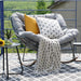 Outdoor Papasan Rocking Chair with Thick Cushion, Light Grey